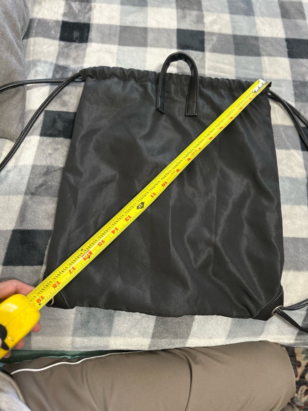 Black Drawstring Backpack Tote - Unbranded - Picture 5 of 8